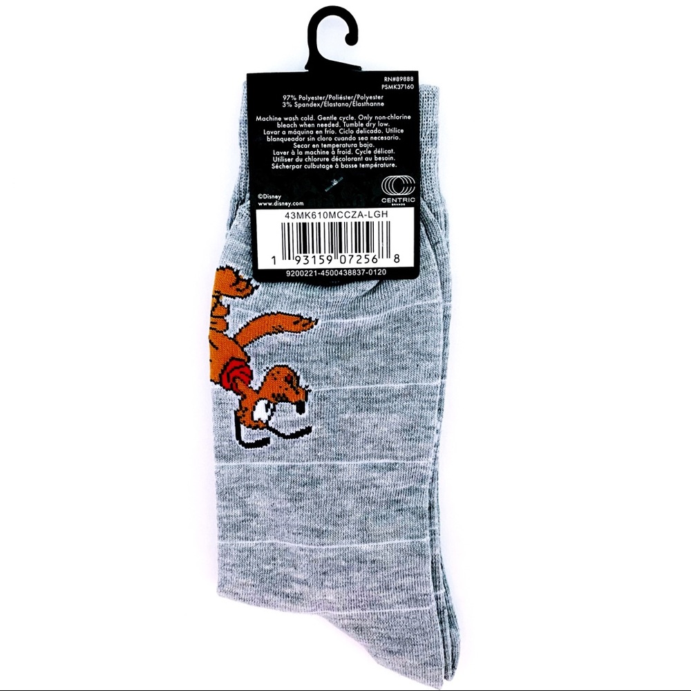 🆕 Disney Mickey Mouse Pluto Gray Crew Socks - Picture 4 of 6